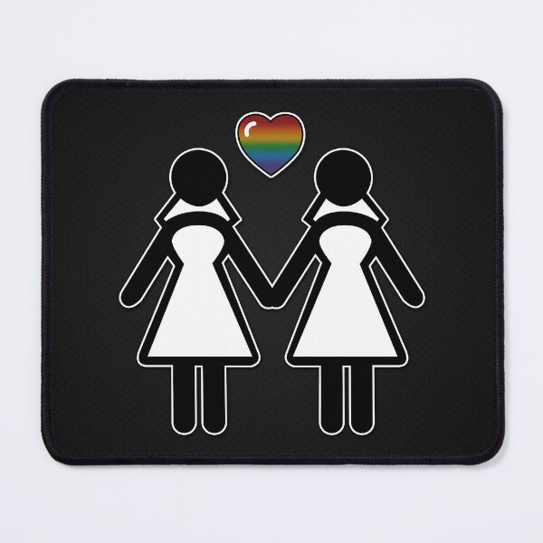 Item preview, Lesbian Silhouette Brides with Rainbow Colored Pride Heart designed and sold by LiveLoudGraphic.