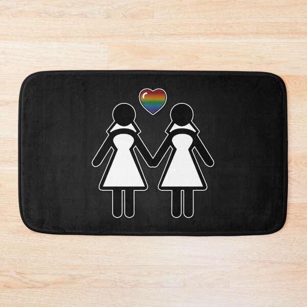 Item preview, Lesbian Silhouette Brides with Rainbow Colored Pride Heart designed and sold by LiveLoudGraphic.