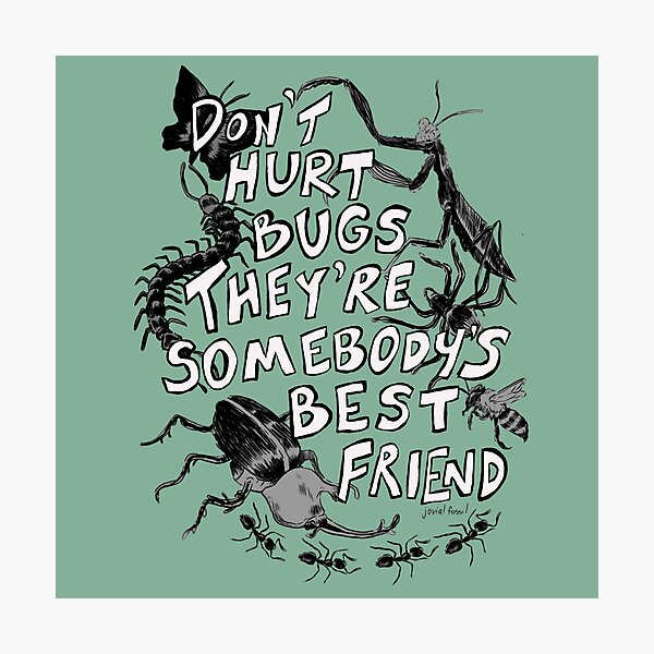 Vista previa del artículo con la obra «No lastimes a los insectos, son los mejores amigos de alguien», diseñado y vendido por freckledfreak.
