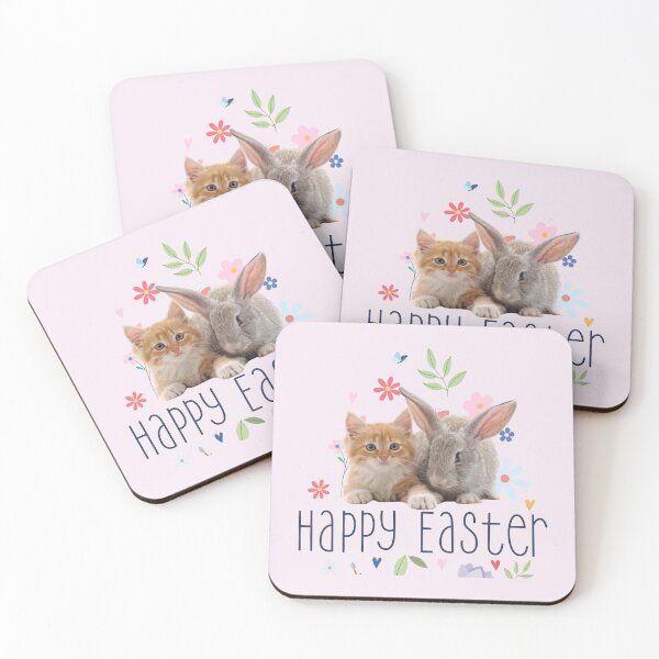 Item preview, Cute Easter Bunny and Kitten designed and sold by Sarang Sparks.