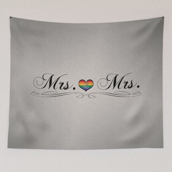 Item preview, Mrs. and Mrs. Lesbian Pride Typography Design designed and sold by LiveLoudGraphic.