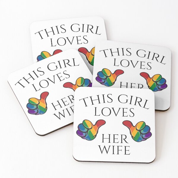 Item preview, This Girl Loves Her Wife Lesbian Pride Design with Rainbow Thumbs designed and sold by LiveLoudGraphic.
