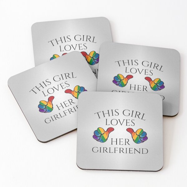 Item preview, This Girl Loves Her Girlfriend Lesbian Pride Design with Rainbow Thumbs designed and sold by LiveLoudGraphic.