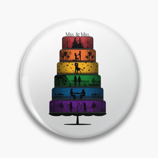 Item preview, Lesbian Pride Wedding Cake with Rainbow Tiers designed and sold by LiveLoudGraphic.
