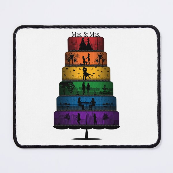 Item preview, Lesbian Pride Wedding Cake with Rainbow Tiers designed and sold by LiveLoudGraphic.