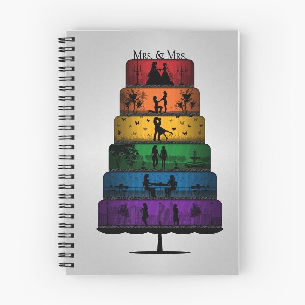 Item preview, Lesbian Pride Wedding Cake with Rainbow Tiers designed and sold by LiveLoudGraphic.