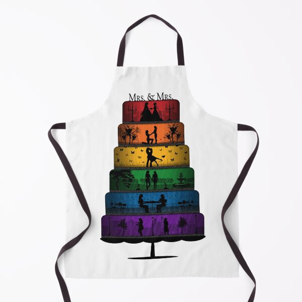 Item preview, Lesbian Pride Wedding Cake with Rainbow Tiers designed and sold by LiveLoudGraphic.