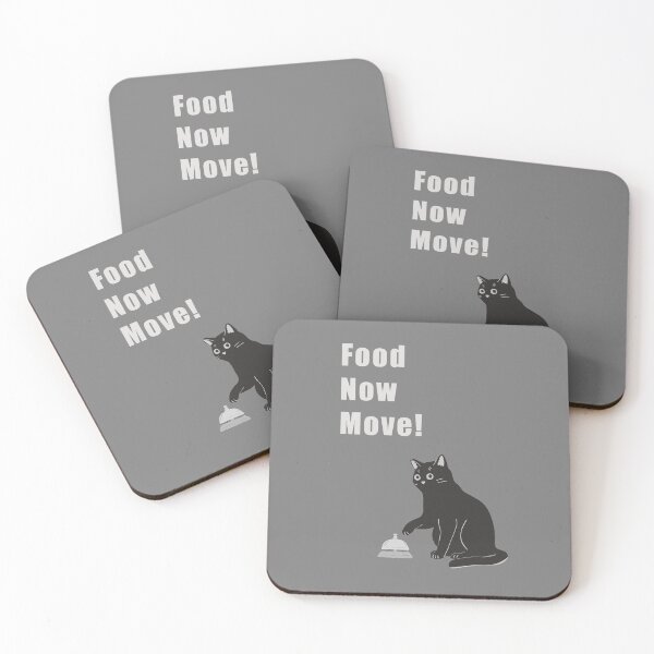 Item preview, Humorous cat art : Food Now Move! Gray version designed and sold by TheGrandLordCat.