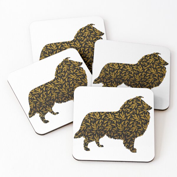 Item preview, Rough Collie in Gold Botanical  designed and sold by Spinyflowerart.