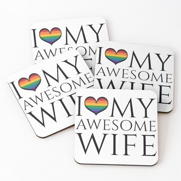 Item preview, I Love My Awesome Wife Lesbian Pride Typography designed and sold by LiveLoudGraphic.