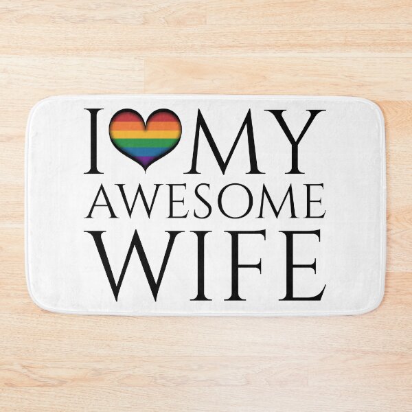 Item preview, I Love My Awesome Wife Lesbian Pride Typography designed and sold by LiveLoudGraphic.