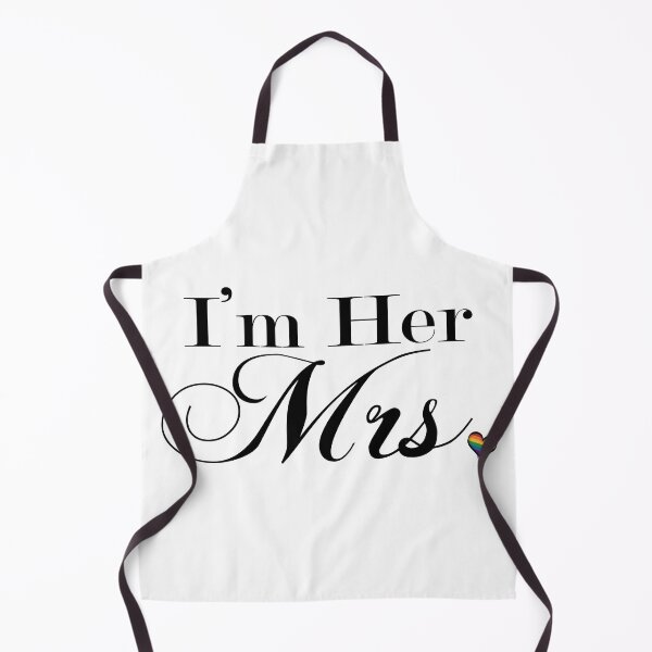 Item preview, I'm Her Mrs. Lesbian Pride Typography with Rainbow Heart designed and sold by LiveLoudGraphic.