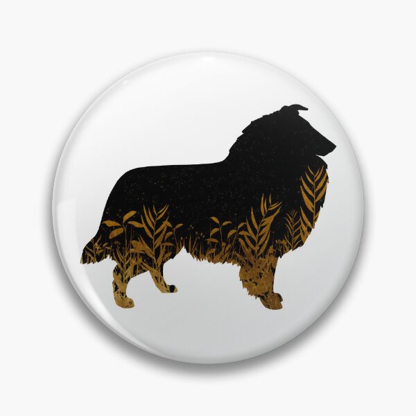 Item preview, Rough Collie Silhouette Black & Gold  designed and sold by Spinyflowerart.