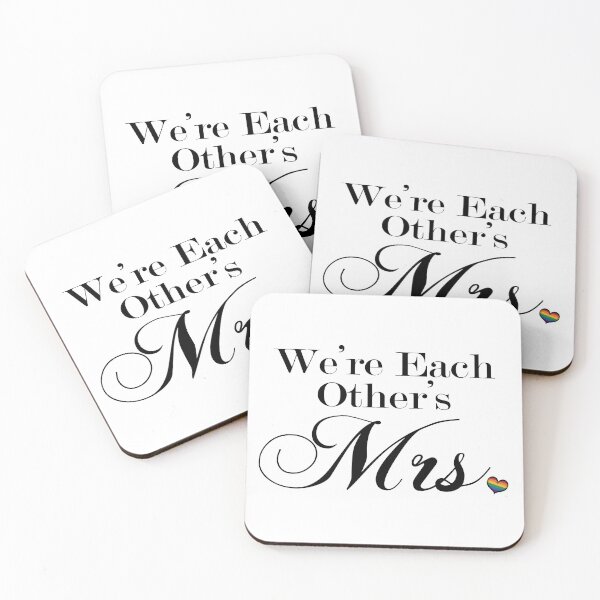 Item preview, We're Each Other's Mrs. Lesbian Pride Typography designed and sold by LiveLoudGraphic.
