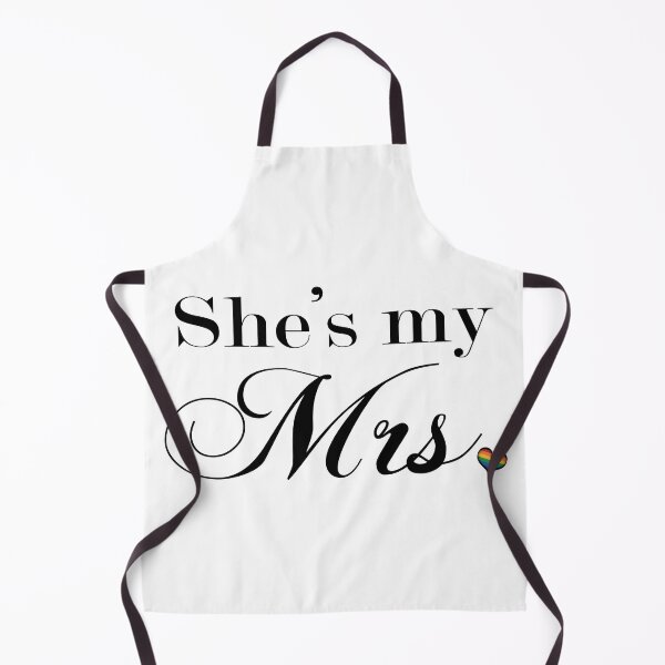 Item preview, She's My Mrs. Lesbian Pride Typography with Rainbow Heart designed and sold by LiveLoudGraphic.