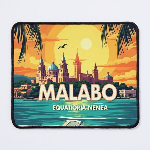 Item preview, Digital Retro Pop Art Poster of Malabo, Equatorial Guinea | Vibrant Cityscape Artwork | African Urban Art designed and sold by PaintedPixels01.