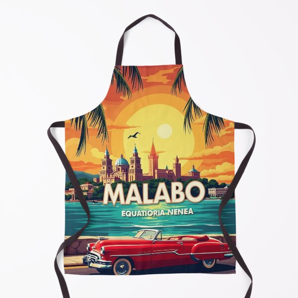 Item preview, Digital Retro Pop Art Poster of Malabo, Equatorial Guinea | Vibrant Cityscape Artwork | African Urban Art designed and sold by PaintedPixels01.