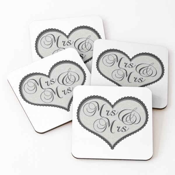 Item preview, Elegant Mrs and Mrs Lesbian Pride Decorative Heart designed and sold by LiveLoudGraphic.