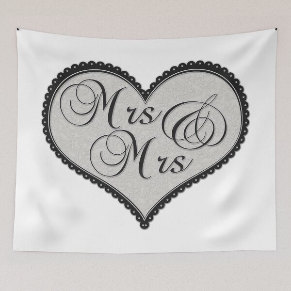 Item preview, Elegant Mrs and Mrs Lesbian Pride Decorative Heart designed and sold by LiveLoudGraphic.