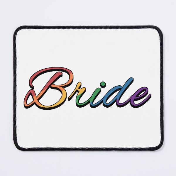Item preview, Lesbian Pride Bride Typography in Rainbow Colors designed and sold by LiveLoudGraphic.