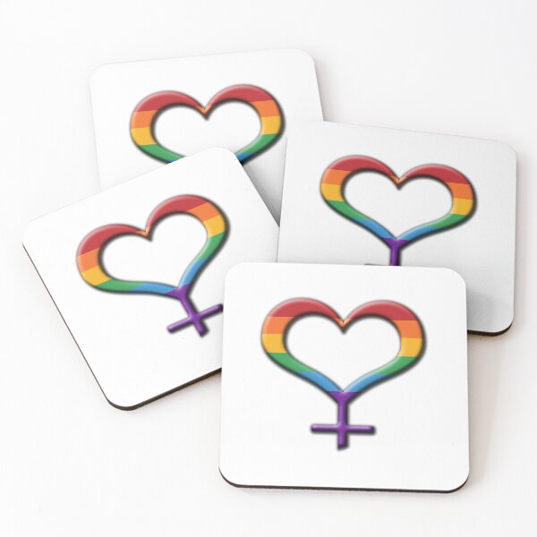 Item preview, Rainbow Colored Heart-Shaped Lesbian Pride Female Gender Symbol designed and sold by LiveLoudGraphic.