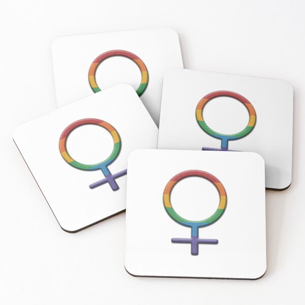Item preview, Rainbow Colored Round Lesbian Pride Female Gender Symbol designed and sold by LiveLoudGraphic.