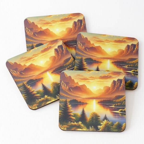 Item preview, Golden silence – magical sunset over the mountains designed and sold by M-Masterpieces.