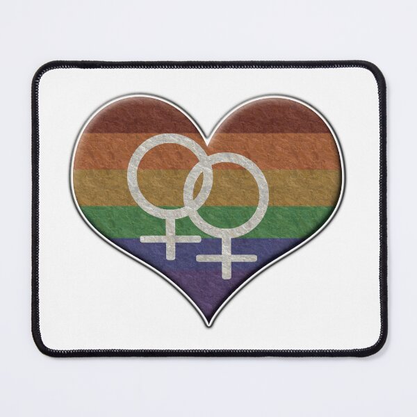 Item preview, Large Lesbian Pride Rainbow Colored Heart with Female Gender Symbols designed and sold by LiveLoudGraphic.