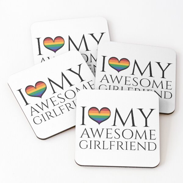 Item preview, I Heart My Awesome Girlfriend Lesbian Pride Typography designed and sold by LiveLoudGraphic.