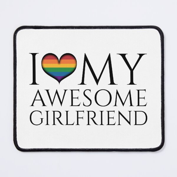 Item preview, I Heart My Awesome Girlfriend Lesbian Pride Typography designed and sold by LiveLoudGraphic.