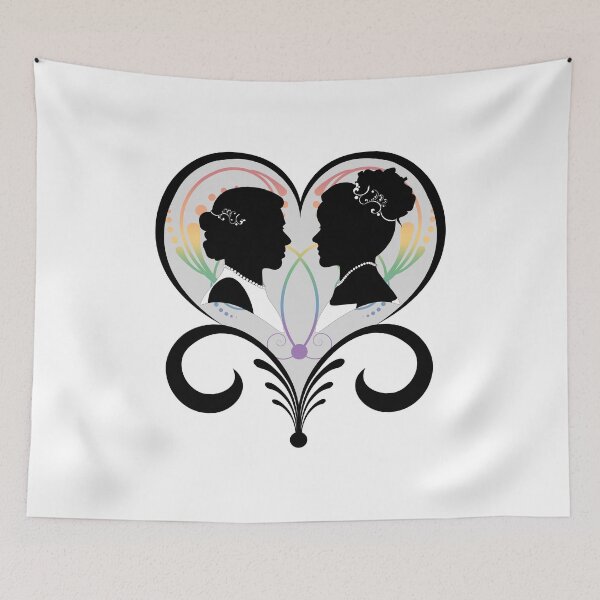 Item preview, Two Lesbian Pride Brides Inside an Elegant Heart designed and sold by LiveLoudGraphic.