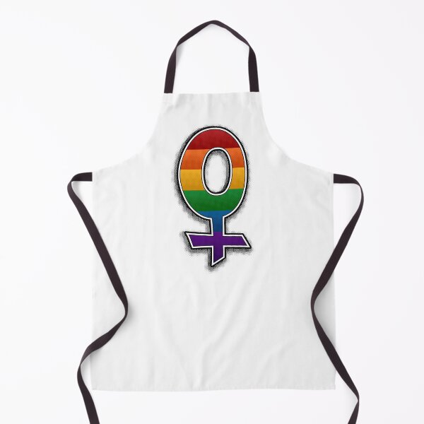 Item preview, Halftone Lesbian Pride Female Gender Symbol with Rainbow Flag Background designed and sold by LiveLoudGraphic.