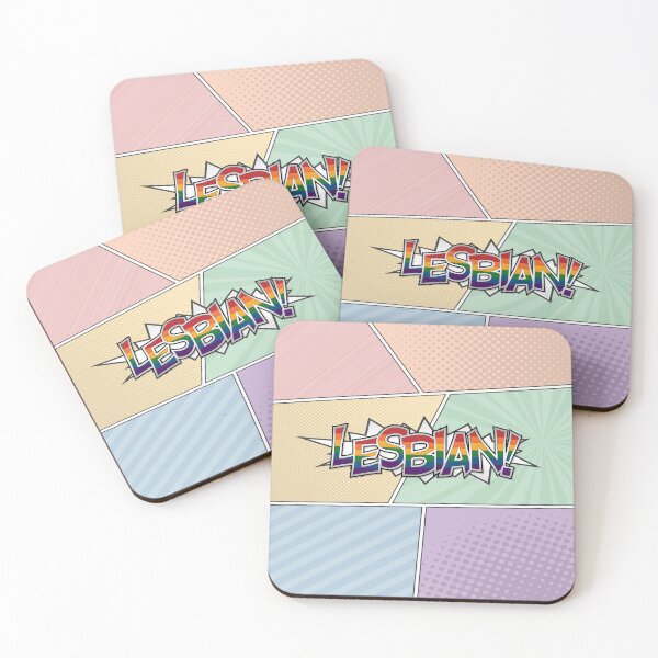 Item preview, Halftone Lesbian Pride Typography with Rainbow Flag Background designed and sold by LiveLoudGraphic.