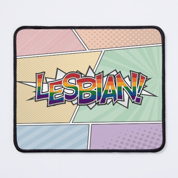 Item preview, Halftone Lesbian Pride Typography with Rainbow Flag Background designed and sold by LiveLoudGraphic.