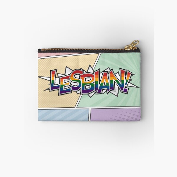 Item preview, Halftone Lesbian Pride Typography with Rainbow Flag Background designed and sold by LiveLoudGraphic.