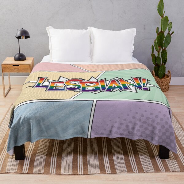 Item preview, Halftone Lesbian Pride Typography with Rainbow Flag Background designed and sold by LiveLoudGraphic.