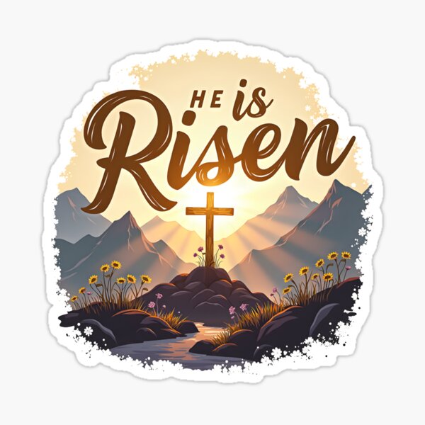 Aperçu de l'œuvre Croix de Résurrection rayonnante dans la gloire de la montagne créée et vendue par GealMosi Designs.