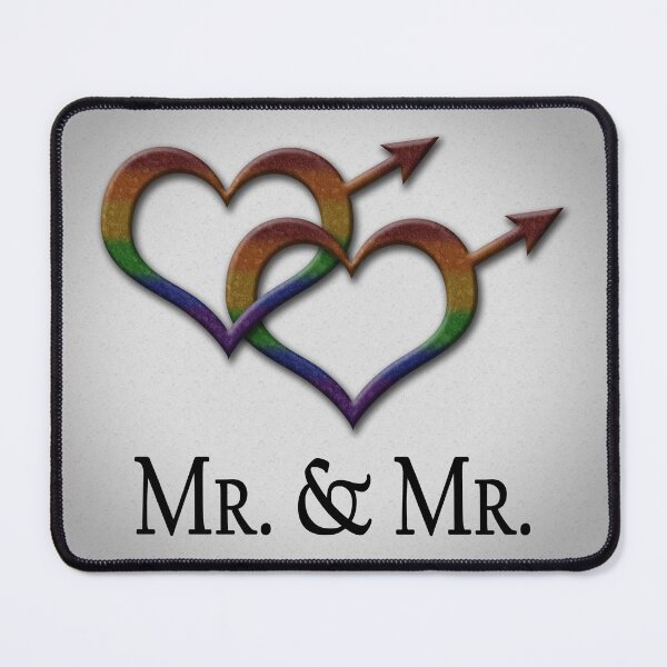 Item preview, Mr. and Mr. Gay Pride Interlinking Male Gender Symbols designed and sold by LiveLoudGraphic.