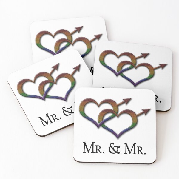 Item preview, Mr. and Mr. Gay Pride Interlinking Male Gender Symbols designed and sold by LiveLoudGraphic.