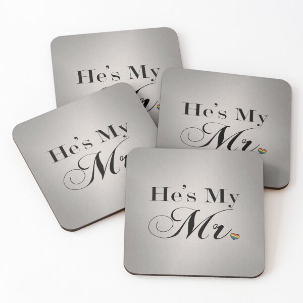 Item preview, He's My Mr. Gay Pride Typography with Rainbow Heart designed and sold by LiveLoudGraphic.