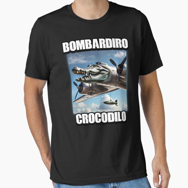 Aperçu de l'œuvre Bombardiro Crocodilo Crocodile Avion Bombardier. Tendance virale Tralalero Tralala Meme créée et vendue par SillyMerchant.