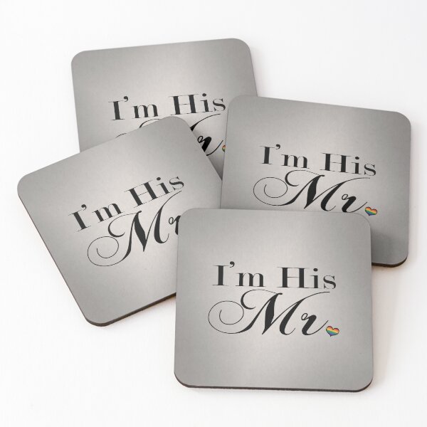 Item preview, I'm His Mr. Gay Pride Typography with Rainbow Heart designed and sold by LiveLoudGraphic.