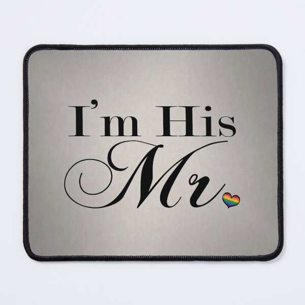 Item preview, I'm His Mr. Gay Pride Typography with Rainbow Heart designed and sold by LiveLoudGraphic.