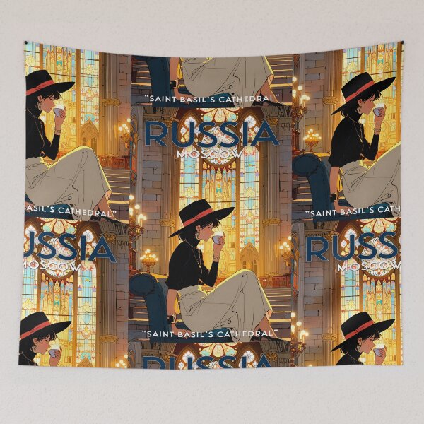 Item preview, Drink tea Moscow, Russia beautiful retro anime sticker posters. designed and sold by UrbanTRIP.