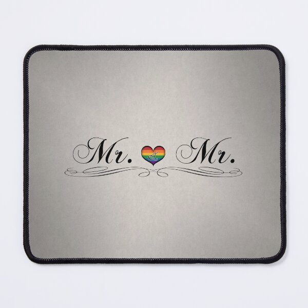 Item preview, Mr. and Mr. Gay Pride Typography with Rainbow Heart designed and sold by LiveLoudGraphic.