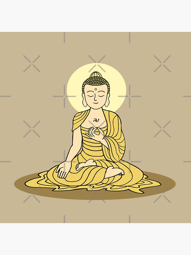 Thumbnail 3 of 3, Pin, Golden Serenity Buddha designed and sold by Buddhismdotnet.