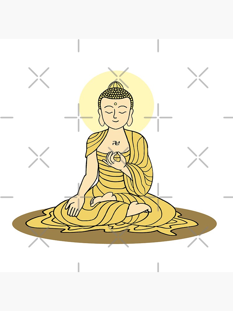 Thumbnail 5 of 5, Acrylic Block, Golden Serenity Buddha designed and sold by Buddhismdotnet.