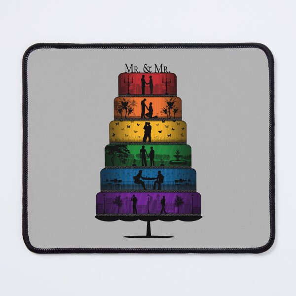 Item preview, Gay Pride Wedding Cake with Rainbow Tiers designed and sold by LiveLoudGraphic.