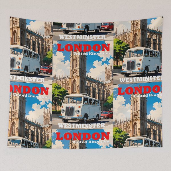 Item preview, Travel to Westminster, LONDON Cute Vintage Design Sticker, poster Travel ANIME 80s designed and sold by UrbanTRIP.