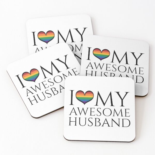 Item preview, I Love My Awesome Husband Gay Pride Typography designed and sold by LiveLoudGraphic.